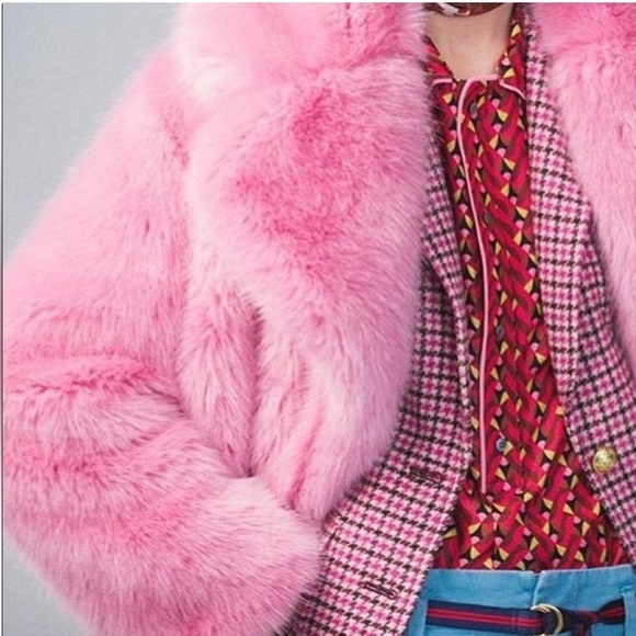 J.Crew Collection faux fur coat in hibiscus size XS XXS - Picture 11 of 16